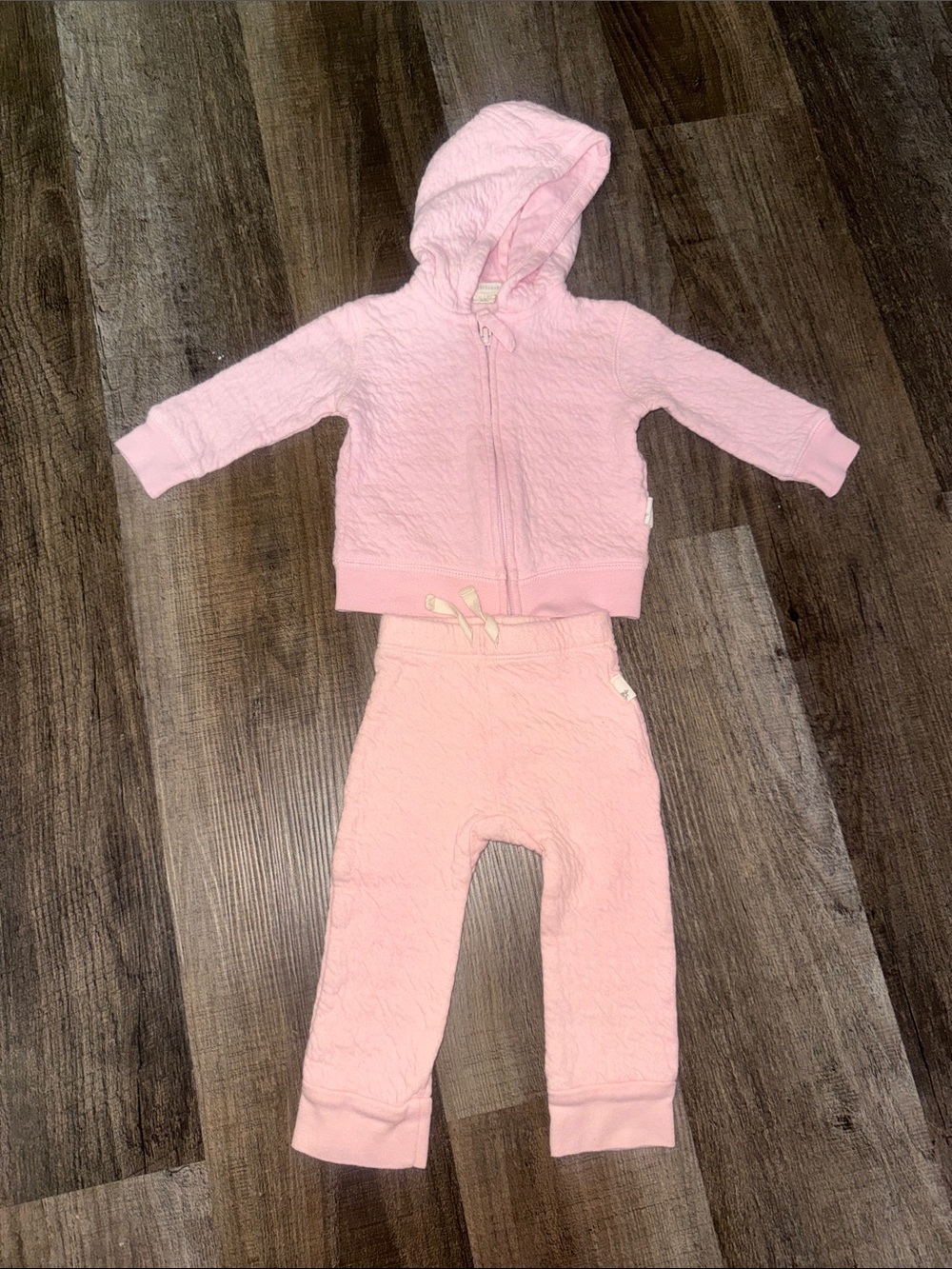 Burt's Bees Baby Light Pink Quilted Hoodie Set